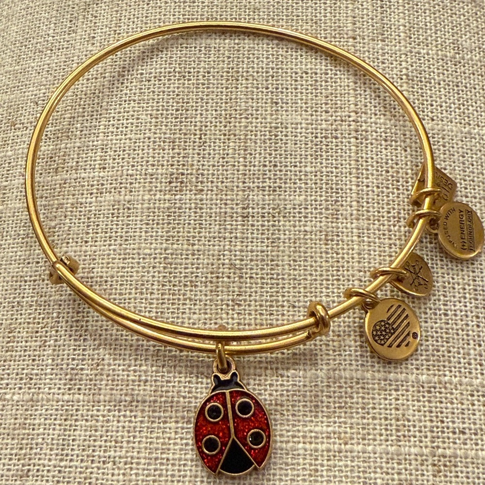 Ladybug Alex and Ani Gold Bracelet with jewels Bangle